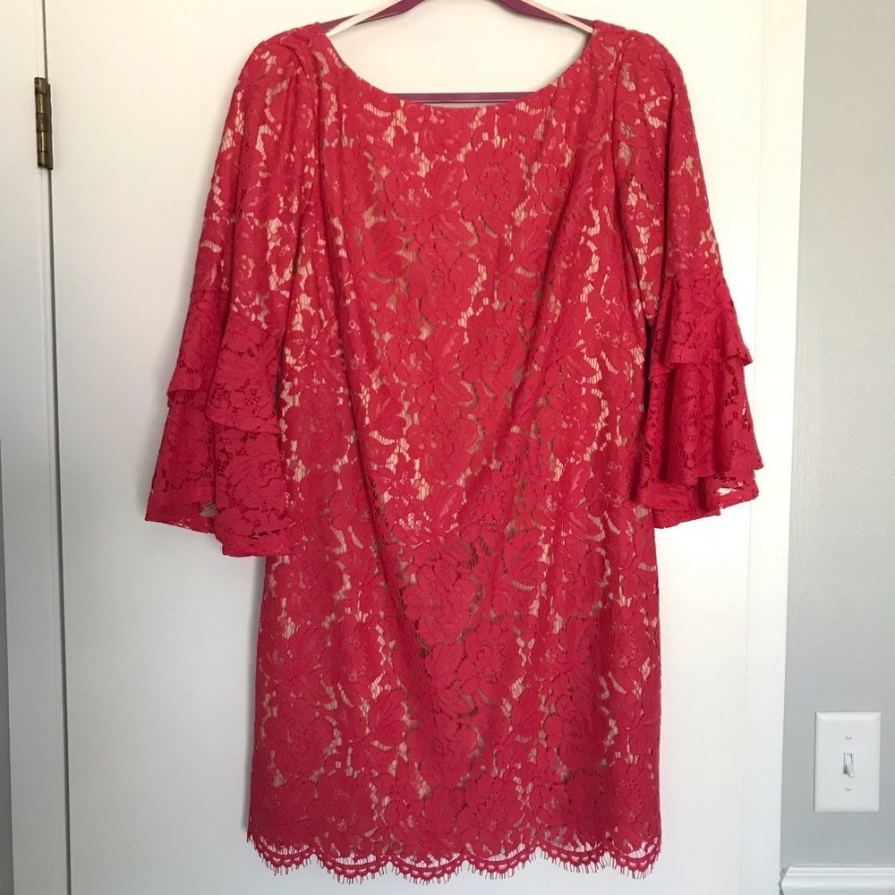 NWOT Eliza J Pink Long Sleeve Dress Size 10